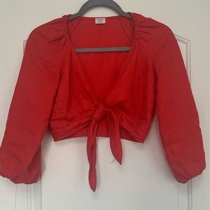 Aritzia Wilfred Tenley Tie-Front Top